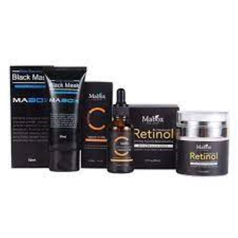 3 in 1Mabox Acne Pack-Vitamin C Serum, Black Mask And Retinol Cream