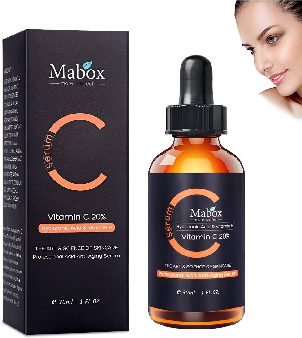 3 in 1Mabox Acne Pack-Vitamin C Serum, Black Mask And Retinol Cream