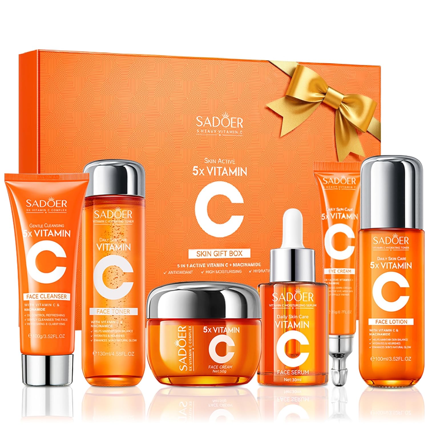 5X VITAMIC C Face Skincare Set – 6 in 1 Complete Anti-Aging Kit