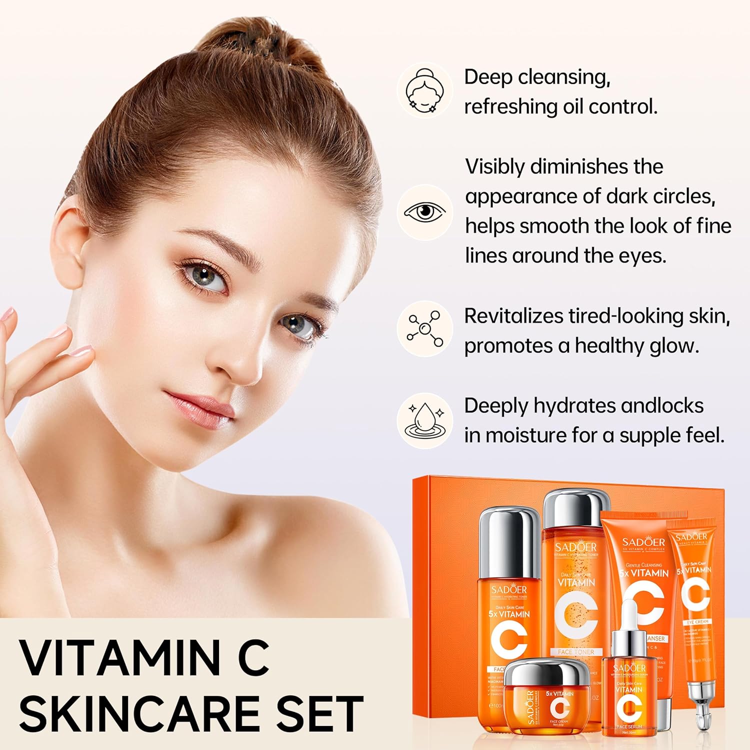 5X VITAMIC C Face Skincare Set – 6 in 1 Complete Anti-Aging Kit