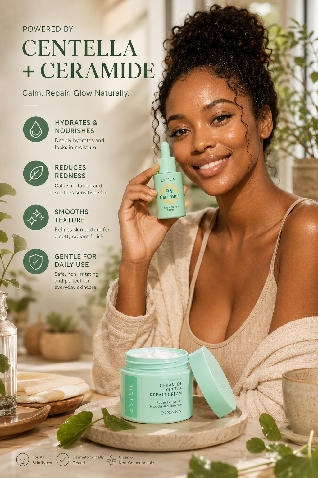 Centella Asiatica + Ceramide Daily  Repair 2 in 1 Combo