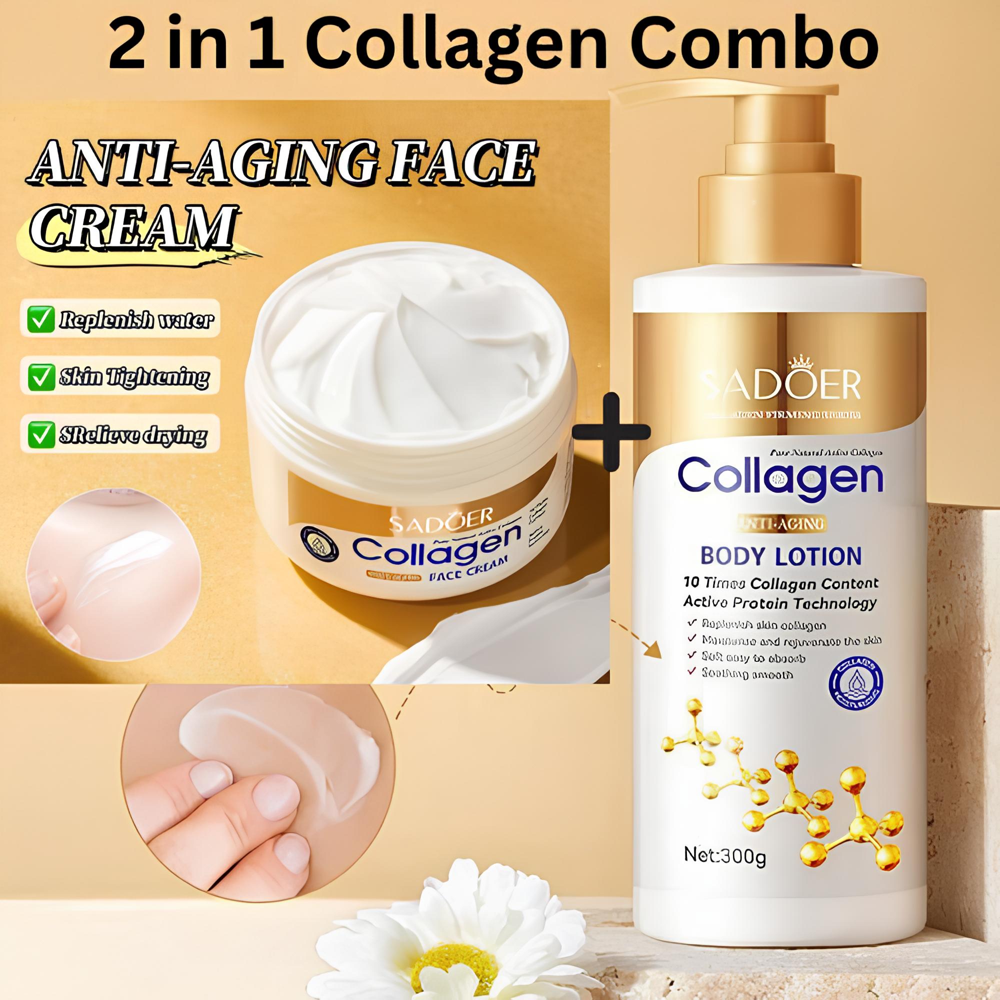 Collagen 2-in-1 Combo – Body Lotion + Face Cream for Firm, Youthful, Glowing Skin