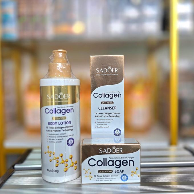 Collagen 3-in-1 Combo – Body Lotion, Cleanser & Soap for Firm, Radiant and Youthful Skin