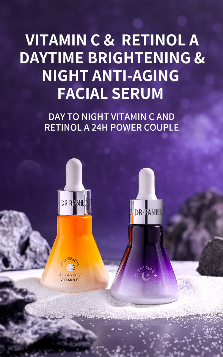 Dr. Rashel Vitamin C & Retinol Day & Night Face Serum Dual Action Skincare Serum Combo Pack
