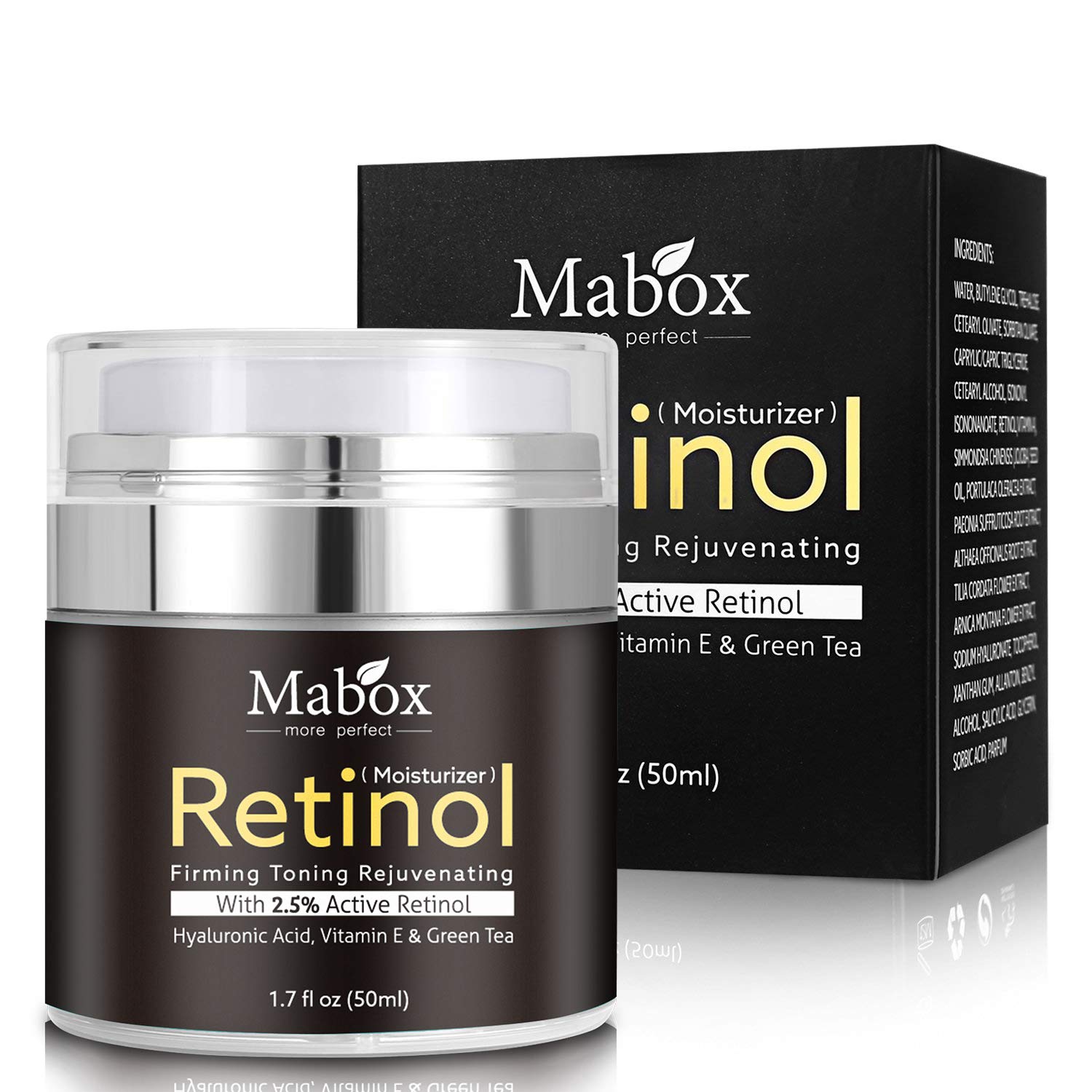 Mabox Retinol 2.5%,Hyaluronic Acid With Vitamin E Cream