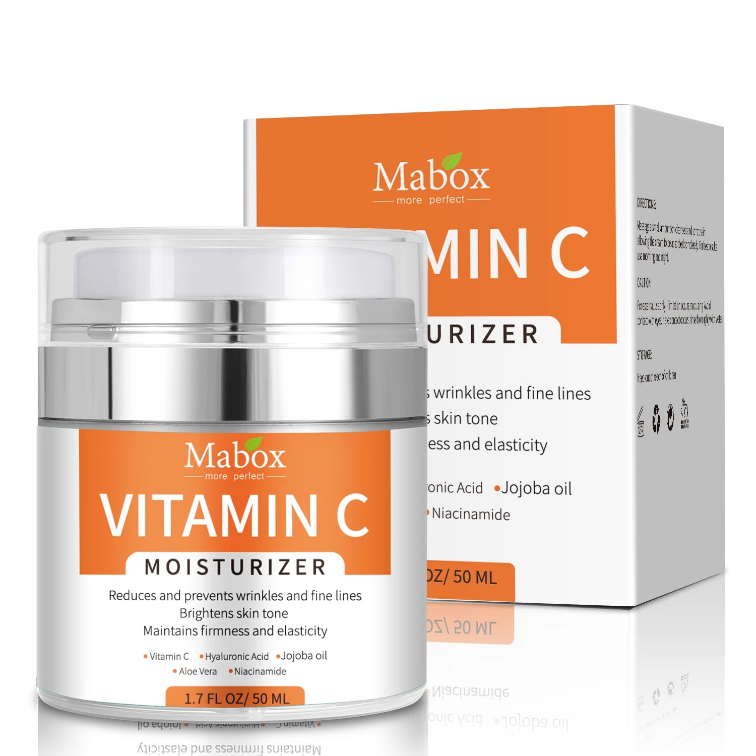 Mabox Vitamin C Skin Care Moisturizer Cream for Face and Body with Vit E, Hyaluronic Acid, Niacinamide and Jojoba Oil for Age Spots and Uneven Skin Tone, Dark Spot Remover, Anti-Aging
